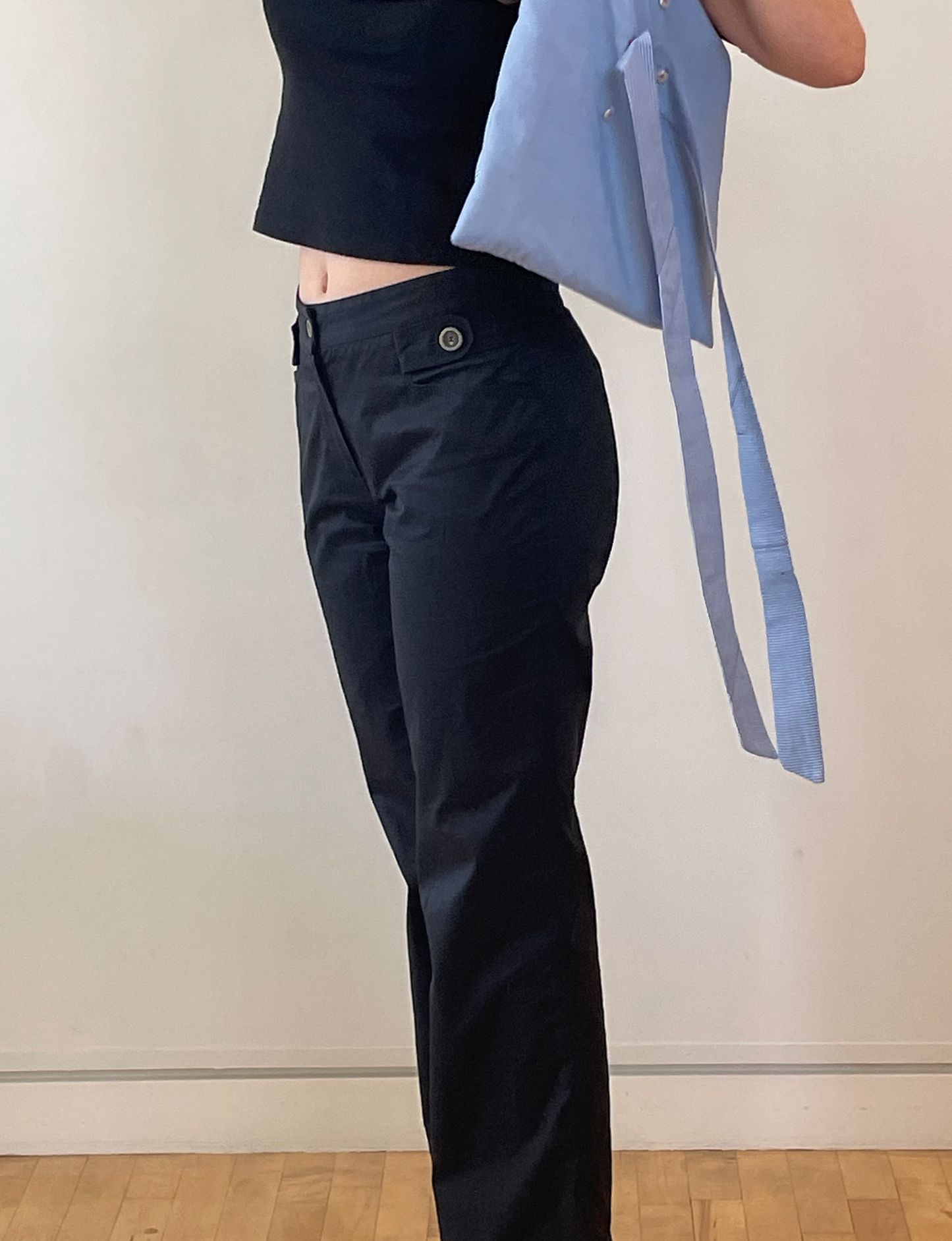 Tie Bag • thin blue stripe