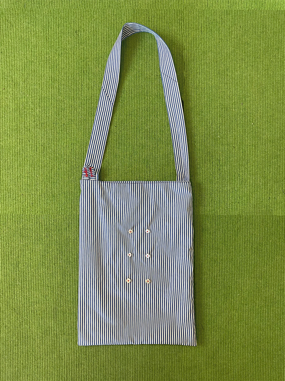 Tie Bag • wide blue stripe